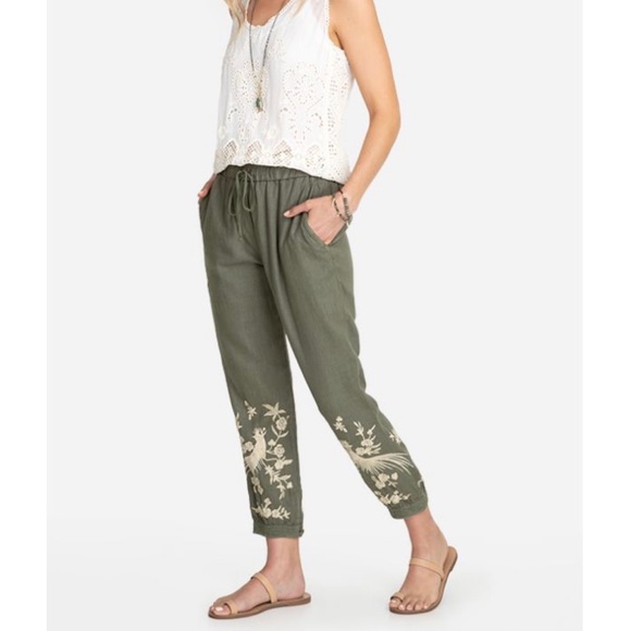 Johnny Was Pants - Johnny Was Oriana Linen Jogger Pant Size Small NWT
